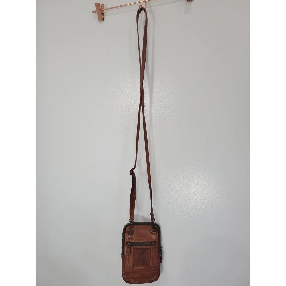 Harbour 2nd Brown Leather Benita Crossbody Phone Bag Anchor Nautical Small Purse